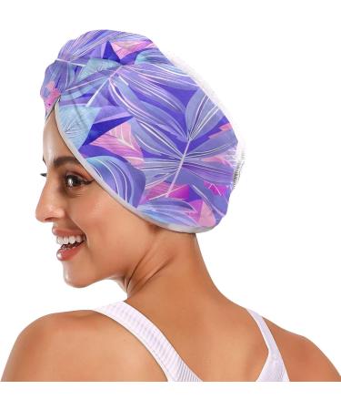 Buy Tropical Plants Flowers Hair Towels - Super Absorbent 2 Pack for Quick Drying | Hair Turbans with Button Wrap for Women & Girls - International Shipping Available - Buy Online on GoSupps.com