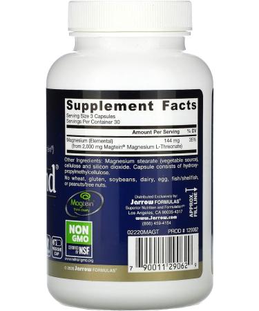 Jarrow Formulas Magmind 90 CT - Mag L-Threonate Supplement - Buy Online on GoSupps.com