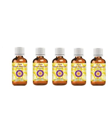 DEve Herbes Pure onion Surne Oil (Allium Cepa) natural therapeutic quality cold -pressed (Pack of Five) 100ml X 5 (16.9 OZ) 100 ml (5 -pack)