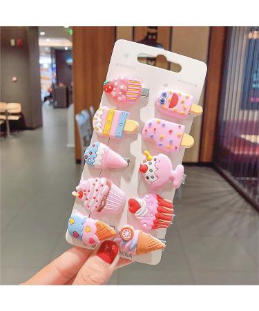 Korean Style Dessert Pattern Hair Clips - Adorable Headband Accessories for Girls, Teens, Kids, & Women - Ice Cream Design - Buy Online on GoSupps.com