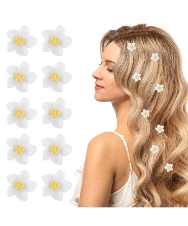 Ouligay 20 pieces of flower hair clip Small flower hair clip mini hair clip hair clip flower flower hair clip wedding bride hair accessories for women (white)