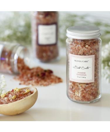 Olivia Care Pink Himalayan Bath Salts - French Rose 12 OZ | Natural Ingredients for Muscle Relief, Skin Exfoliation, and Rejuvenation - Buy Online on GoSupps.com