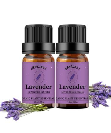 Lavender Essential Oils Set 100% Pure Organic Scented Fragrance Essential Oil Aromatherapy Oils for Diffusers for Home Humidifier or DIY Soaps Candles 2x10ml Lavender 2 10.00 ml (Pack of 1)