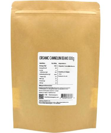 Organic Cannellini Beans 1kg - High Fibre High Protein No Additives No Preservatives Raw Vegan GMO-Free - Nutritious and Flavorful - Great for Soups Salads and Casseroles - Thames Organic - Buy Online on GoSupps.com