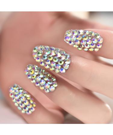 Rhinestone Gem Diamond Medium Square False Nails Shiny Bright Bling Gorgeous Sophisticated Press On Nails 24 pcs/kit Diamond Full stones