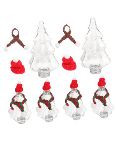 Mikinona 6 Set Drink Container Candy Bottle Christmas Tree Shape Juice Christmas Water Bottles The Pet