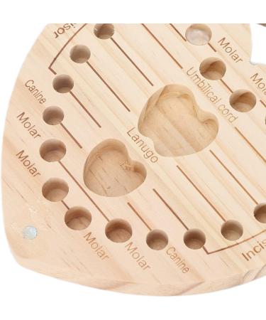Baby Teeth Keepsake Organizer - Heart-shaped English Wooden Box with Individual Holes for Primary Teeth - Kids Tooth Save Box - Buy Online on GoSupps.com