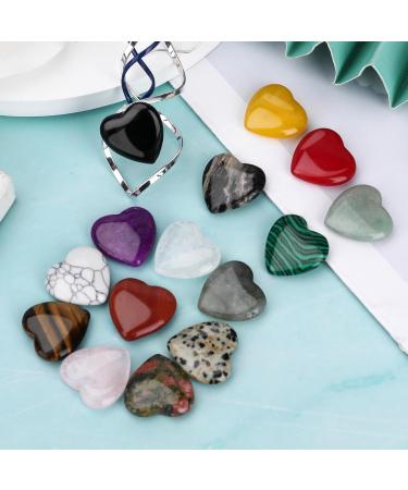 Crazyfly 15pcs Heart Stones Healing Crystal Gemstones Set - Polished Chakra Energy Stones for Meditation & Reiki - Buy Online on GoSupps.com