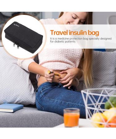 DOITOOL Black Insulin Pen Carrying Case - Portable Medical Cooler Bag for Diabetes Medication - Buy Online on GoSupps.com