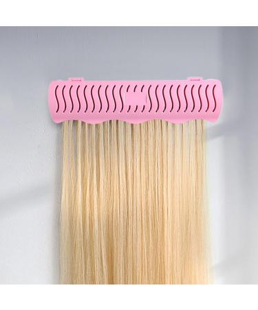 Styling Extension Holder | Hair Extension Holder Stand For Wall | Lightweight Wig Holder | Hairpieces Storage Holder Wigs Carrie | Hair Rack For Styling Coloring Blow Tape Weft Clip In Halo pinkk - Buy Online on GoSupps.com