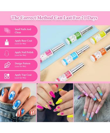 GOICC Nail Art Polish Set - 6 Colors Pink Green Blue Orange Rainbow Gel Liner Kit with Thin Brush - Soak off Curing - 8ml - Gold Silver White - Design Paint for Nail Art - Buy Online on GoSupps.com