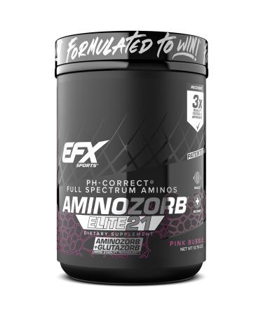 EFX Sports Aminozorb Elite 21 | PH-Correct, Full Spectrum Aminos + Glutamine | Essential & Non Essential Aminos | Zero Sugars | 30 Servings (Pink Bubblegum)