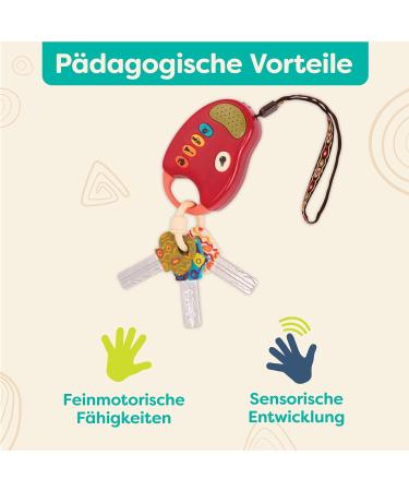 Buy B. Toys Funkeys Red Toy Key - Safe Car Key Toy with Light & Sound for Babies 10+ Months - International Shipping Available! - Buy Online on GoSupps.com
