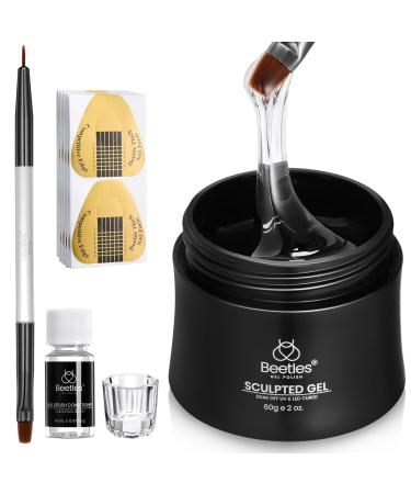 beetles Builder Gel for Nails 10 in 1 60g Sculpture Gel Hard Gel for Nail Apex Nail Extension Gel Strengthener Gel UV Nail Gel with Nail Accessories for Women Nail Salon Builder Gel Nail Kit