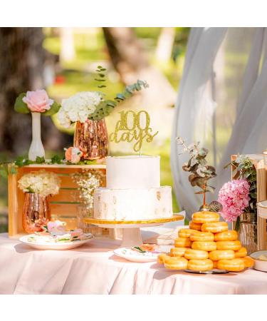 Tenhaisi 100 Days Cake Topper Happy 100 Days Cake Topper Gold Glitter Baby Birthday Party Decorations Anniversary Party Decoration Supplies - Buy Online on GoSupps.com