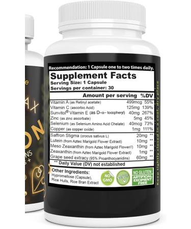 EXIR Eye Vitamins Dietary Supplement Nutritional Support for Eye Health & Everyday Visual Wellness 30 Capsules 30 Count (Pack of 1) - Buy Online on GoSupps.com