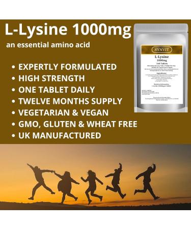 SYNVIT L-Lysine 1000mg (12 Month Supply) - 360 High Strength Tablets | Vegan Friendly | Essential Amino Acid - Buy Online on GoSupps.com
