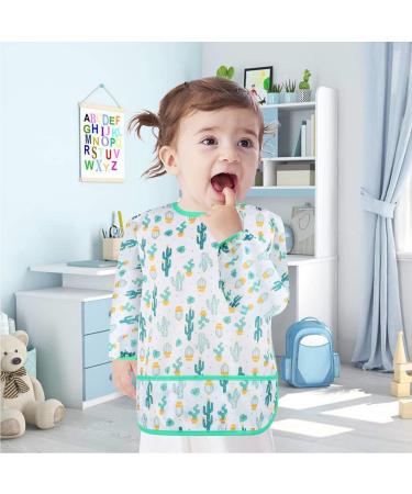 Discoball 5 pcs Baby Bibs with Sleeves - Waterproof Feeding Bibs for Infant Toddler 2-4 Years - Buy Online on GoSupps.com