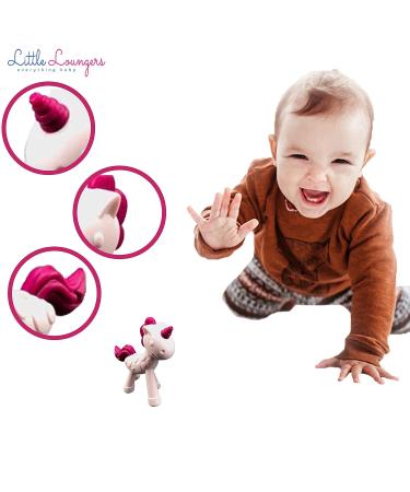 Unicorn Silicone Teether for Infants & Toddlers | BPA-Free Organic Hand Pacifier | Freezer Safe Baby Chew Toy | Pink - Buy Online on GoSupps.com