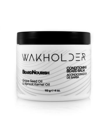 Conditioning Beard Balm | Moisturizes & Tames Coarse Hair with Grape Seed Oil Apricot Kernel Oil | Carnauba & Beeswax for Styling & Hold 4oz Jar