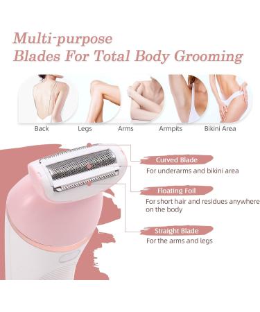 YHC Electric Shaver for Women - Cordless Wet & Dry 2-in-1 Razor for Legs Underarms Face Bikini Hair Removal - Waterproof Painless USB Rechargeable (Pink - Buy Online on GoSupps.com