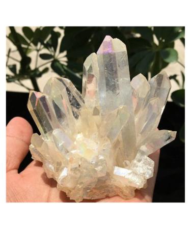 Crystal Rough Natural Crystal Rough 200g-350g Rare Beautiful White Flame Aura Quartz Crystal Cluster Specimen Home Decoration
