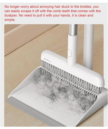 WHDEOY YJLYQF Dustpan and Brush Set Long Handled Tall 180 Degree Rotating Sweeping Brush Household Dust Pan with Comb Teeth for Indoor Outdoor Garden Home - Buy Online on GoSupps.com