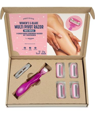 Buy Amazon Women's Razor with 5 Blades & Multi-Axis Handle - Includes 7 Replacement Blades - International Shipping Available - Buy Online on GoSupps.com
