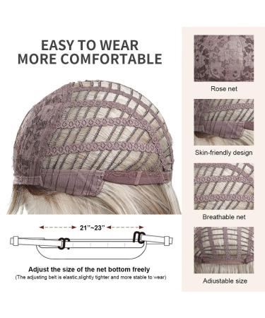 Oefei Ombre Ashblond Wig - 21 Long Straight Layered Synthetic Hair Heat-Resistant Wigs for Women - Perfect for Daily Wear & Cosplay - Buy Online on GoSupps.com