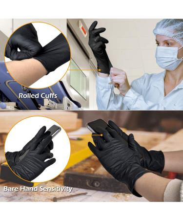 Black Nitrile Gloves 4 Mil, Latex & Powder Free - 100 Pcs Large Cleaning Gloves - Buy Online on GoSupps.com