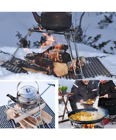 Camping Tripod Stand - Folding Camping Tripod Grill Stainless Steel Campfire Stand | Practical Cooking with Camping Equipment - Buy Online on GoSupps.com