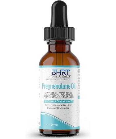 BHRT Naturals Topical Pregnenolone Oil 30ml - Hormone Balance Supplement with Vitamin E and Coconut Oil - Adrenal Support - Enhanced Bioavailability - Buy Online on GoSupps.com