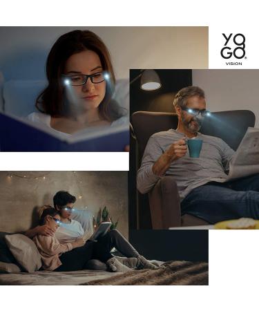 LED Lighted Reading Glasses 3.5x Magnification for Clear Vision - 2 Pack Black Nighttime Readers for Men and Women - Buy Online on GoSupps.com