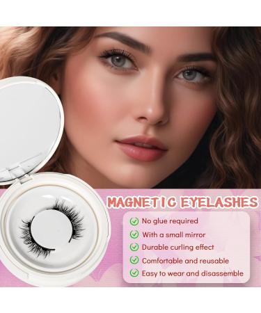 Magnetic Eyelashes Kaluofan False Eyelashes Magnetic Eyelashes with Applicator Magnetic Lashes No Glue Firmly Adheres Magnetic Eyelashes Natural Look Easy to Wear and Remove Look Attractive - Buy Online on GoSupps.com