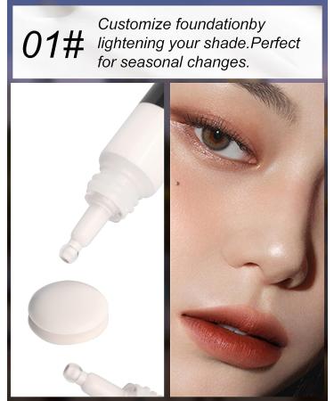 White Liquid Foundation Mixing Pigment for Shade Adjustment and Color Correction - Sweat-Proof, Long Lasting, Natural Undertone Blend - 01 Ghost White - Buy Online on GoSupps.com