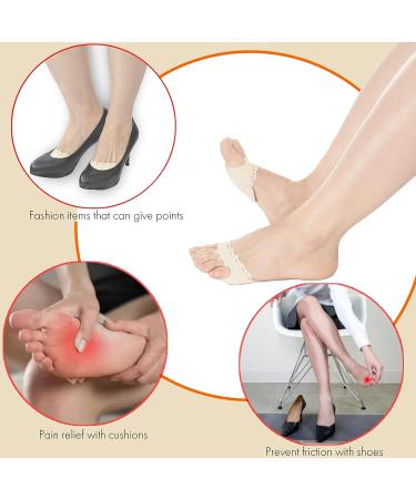 Marron Smith Women Metatarsal Pads & Ball of Foot Cushions Lace Socks 2 Pairs (Beige) - Buy Online on GoSupps.com