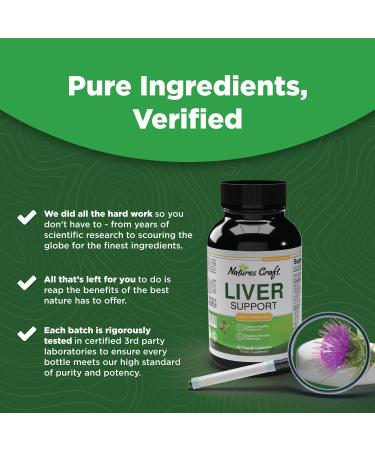 Natures Craft Milk Thistle Liver Detox Pills - Liver Support Supplement with Dandelion Root & Artichoke Extract - Liver Cleanse Detox Formula - Buy Online on GoSupps.com