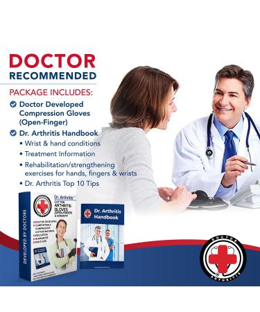 Doctor Developed Compression Gloves for Arthritis + Handbook, 2 Pairs XL - Men & Women's Hand Support for Arthritis Pain & Carpal Tunnel Relief - Buy Online on GoSupps.com