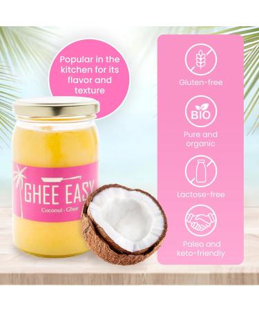 Ghee Easy Organic Ghee and Coconut Oil Blend 500g - 50% Ghee and 50% Extra Virgin Coconut Oil - 100% Organic & Pure - Lactose Free and Gluten Free Ghee Coco Blend 500g - Buy Online on GoSupps.com