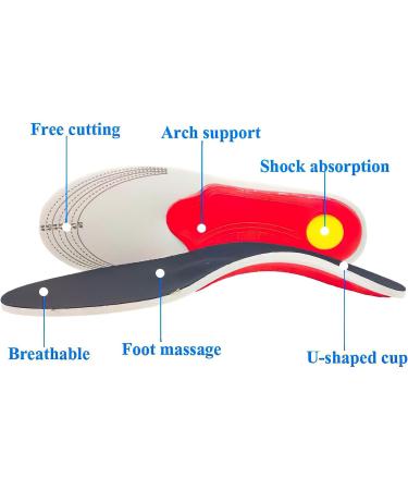 Plantar Fasciitis Relief Arch Support Insoles for Men and Women - Orthotic Shoe Inserts for Flat Feet, Heel Pain, Shock Absorption - Small EU 35-40 - Buy Online on GoSupps.com