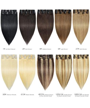 ROSEBUD 10 Inch Clip in Hair Extensions 60g REMY Human Hair 8Pcs 18 Clips - Medium Brown - Buy Online on GoSupps.com