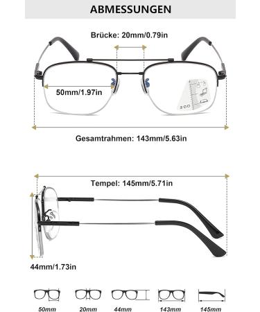 Shop Lanomi Photochrome Progressive Multifocal Reading Glasses - Blue Light Filter Flexible Varifocal Design Anti-Fatigue Titan Alloy - Ideal for Comfort & Clarity - Buy Online on GoSupps.com