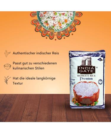 India Gate Basmati Rice Premium - 8 x 1 KG Multipack | Authentic Indian Rice for Global Shipping - Buy Online on GoSupps.com
