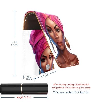 Premium Leather Lipstick Case with Mirror | Mini Lip Gloss Organizer for African American Women - Stylish & Compact - Buy Online on GoSupps.com