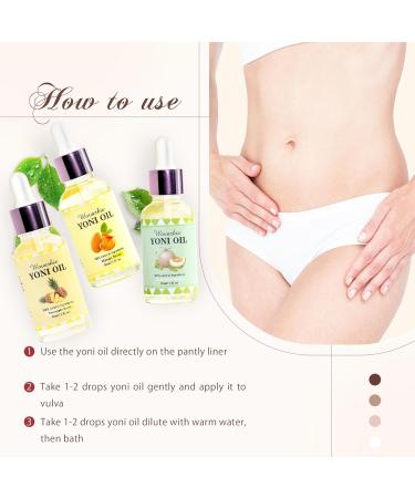 3PCS Yoni Oil for Women - pH Balance Feminine Deodorant & Moisturizer | All Natural Honeydew Pineapple Mango Essential Oil - Buy Online on GoSupps.com