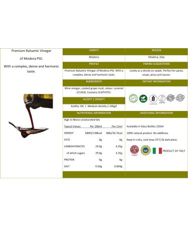 Enios Premium Balsamic Vinegar of Modena PGI 250ml - Buy Online on GoSupps.com
