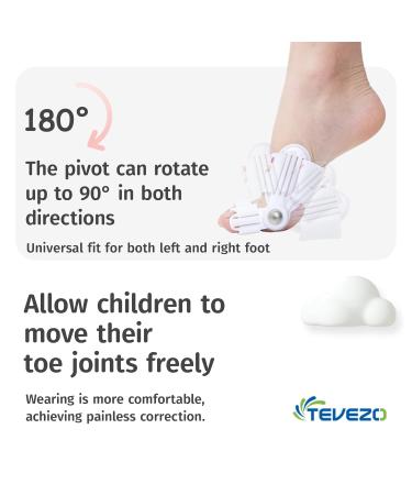 Bunion Corrector for Kids - Adjustable Orthopedic Toe Straightener & Splint for Hallux Valgus Relief (1 Pair - Buy Online on GoSupps.com