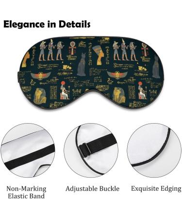 Egyptian Art Theme Sleep Mask - Adjustable Eye Cover for Sleeping & Travel - Blocks Light for Men and Women - Buy Online on GoSupps.com