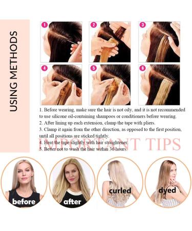 Elailite Real Hair Tape Extensions - 20 Pieces Remy 60g 40cm #70 Bleached White - Smooth Human Hair for Perfect Styles - Buy Online on GoSupps.com