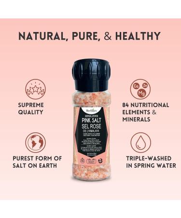Herbion Naturals Himalayan Pink Salt Coarse Grain Grinder 225 Grams (7.9 Ounce) Easy to Use Supreme Quality Purest Form Of Salt (Pack of 1) - Buy Online on GoSupps.com